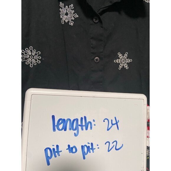 Vintage Lemon Grass Studio Women's Christmas Holiday Party‎ Santa Claus Shirt L - Picture 8 of 8